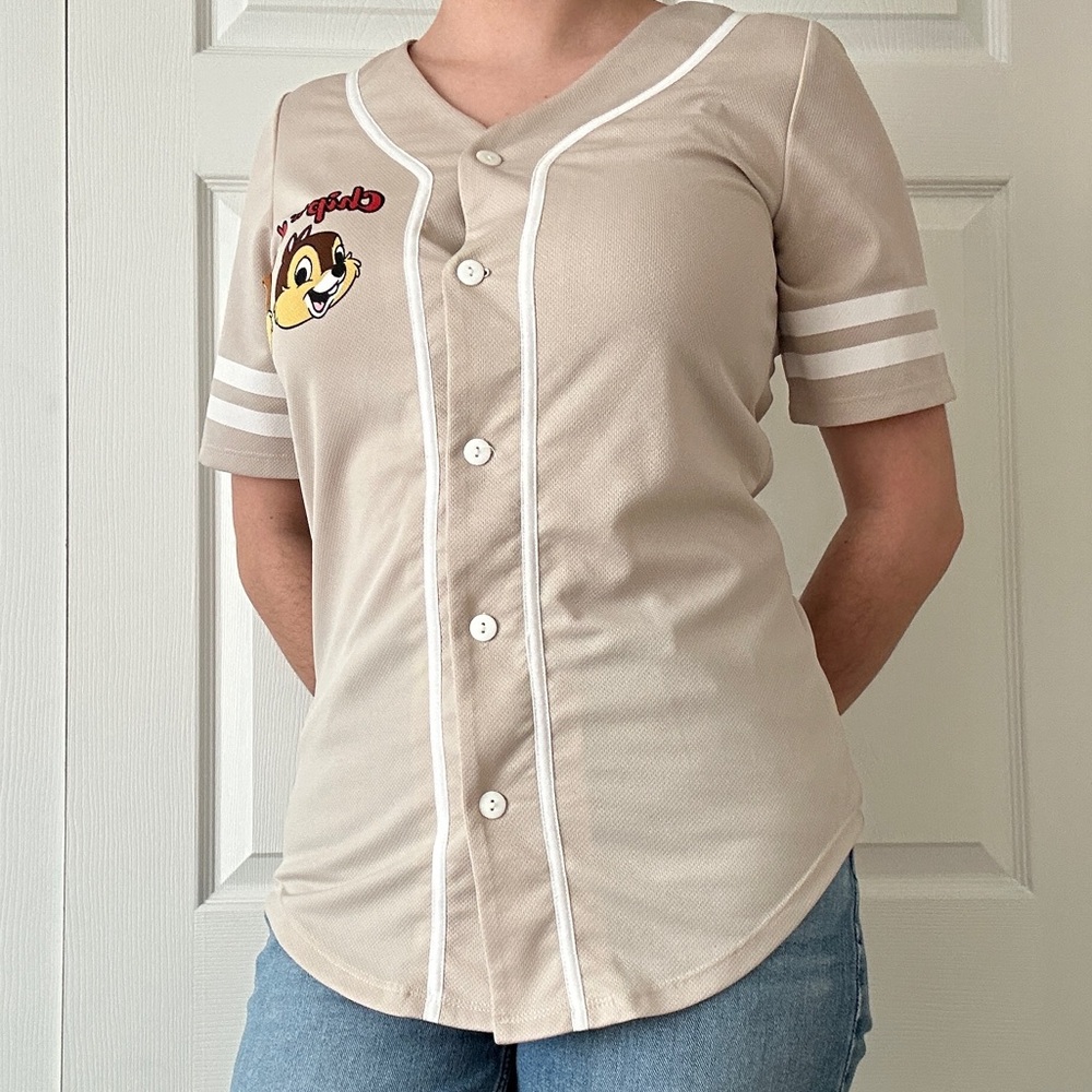 Chip & Dale papaya baseball jersey